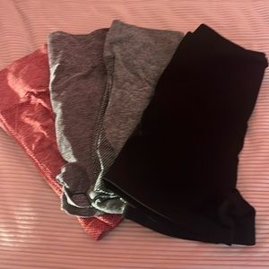 4 pair biker shorts red, green, grey, black size large